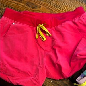 Figs Shocking Pink and Yellow jogger pants
